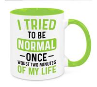 I Tried to Be Normal Mug - Funny Novelty Gift Silly Present Mugs for Women Birthday Christmas for Mum Dad Friend Sister for Men Colleague Secret Santa Work Quotes (Green)