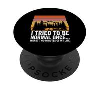 I Tried To Be Normal Once Funny Retro Camping Caravan Art PopSockets Adhesive PopGrip