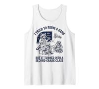 I Tried to Form A Gang Second Grade Class Raccoon Funny Tank Top