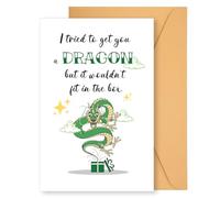 I Tried to Get You a Dragon Handmade Greeting Cards, Funny Dragon Gifts Baby Magical Birthday Card Dragon Themed Fairy Tale Presents for New Mom Dad Baby Shower Congrats Stuff