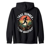 I Trip Gracefully Trail Runner Hike Nature Runnung Zip Hoodie