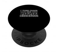 I Turn Chaos Into Crescendos Funny Music Orchestra Conductor PopSockets Adhesive PopGrip