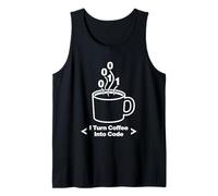 I Turn Coffee Into Code Funny Programmer Design Tank Top