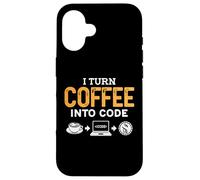 i turn coffee into code Powered by Java and Logic men women Case for iPhone 16