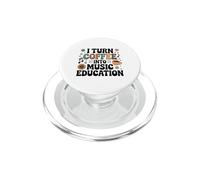 I Turn Coffee Into Music Education Retro Teacher Groovy PopSockets PopGrip for MagSafe