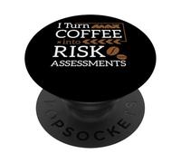 I Turn Coffee into Risk Assessments Cybersecurity Gift PopSockets Adhesive PopGrip