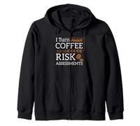 I Turn Coffee into Risk Assessments Cybersecurity Gift Zip Hoodie