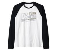 I Turn Metal Into Things What's Your Superpower Welder Raglan Baseball Tee