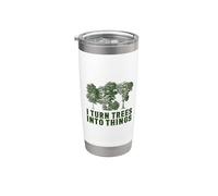 I Turn Trees Into Things Carpenter Woodworking Dad Granddad Stainless Steel Insulated Tumbler