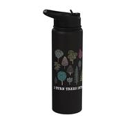 I Turn Trees Into Things Woodworking Funny Stainless Steel Insulated Water Bottle