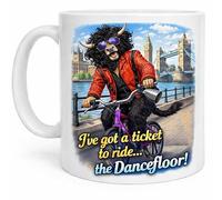 I’ve Got A Ticket to Ride The Dancefloor Funny Highland Cow Music Coffee Cup Gift Mug