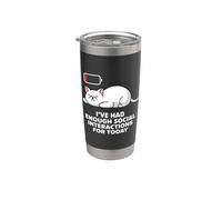 I’ve Had Enough Social Interactions for Today Funny Cat Stainless Steel Insulated Tumbler
