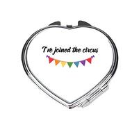 I’ve Joined The Circus Statement- Bunting [CIRCJS] folding compact pocket mirror - silver heart shape