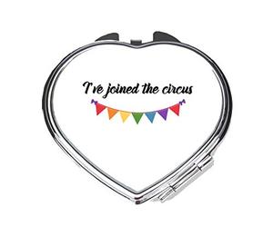 I’ve Joined The Circus Statement- Bunting [CIRCJS] folding compact pocket mirror - silver heart shape