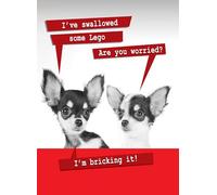 I’ve Swallowed Some Lego I’m Bricking It Funny Birthday Card - Hilarious Lego Joke Greeting Card for Him or Her - Comedy Birthday Card for Friends, Family & Colleagues