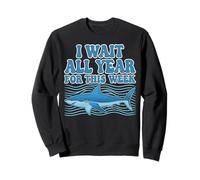 I Wait All Year For This Week Ocean Adventure Shark Summer Sweatshirt
