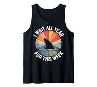 I Wait All Year for This Week Ocean Adventure Shark Summer Tank Top