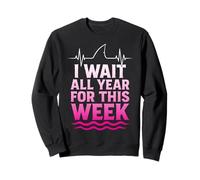 I Wait All Year For This Week Ocean Heartbeat Shark Summer Sweatshirt