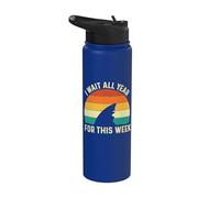 I Wait All Year for This Week - Shark Lover Marine Biology Stainless Steel Insulated Water Bottle