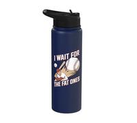 I Wait for Fat Ones Baseball Hitter Big Pitch Stainless Steel Insulated Water Bottle