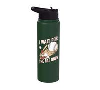 I Wait for Fat Ones Baseball Hitter Big Pitch Stainless Steel Insulated Water Bottle