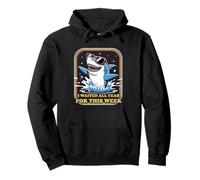 I Waited All Year For This Week Funny Retro Shark 70s Pullover Hoodie