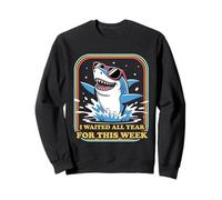 I Waited All Year For This Week Funny Retro Shark 70s Sweatshirt