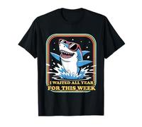I Waited All Year for This Week Funny Retro Shark 70s T-Shirt