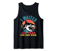I Waited All Year for This Week Retro Shark Lover Ocean Tank Top