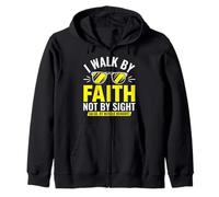 I Walk By Faith - Blind Person Awareness Zip Hoodie