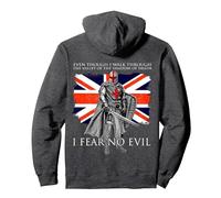 I Walk Through The Valley Of Death I Fear No Evil Crusader Pullover Hoodie, Adult Unisex, Dark Heather Grey, XX-Large