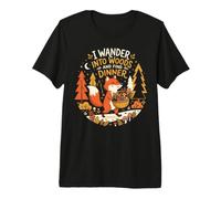 I Wander Into Woods and Find Dinner Cute Fox Foraging Premium T-Shirt