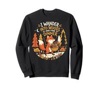 I Wander Into Woods And Find Dinner Cute Fox Foraging Sweatshirt