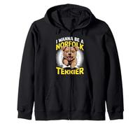 I wanna be a Norfolk Terrier Cartoon Pet Dog Breed Zip Hoodie