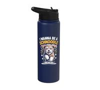 I Wanna Be A Schnoodle Funny Pet Schnauzer Poodle Mix Breed Stainless Steel Insulated Water Bottle