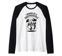 I Wanna Be A Sheepadoodle Funny Poodle Cross Mix Dog Breed Raglan Baseball Tee