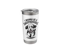 I Wanna Be A Sheepadoodle Funny Poodle Cross Mix Dog Breed Stainless Steel Insulated Tumbler
