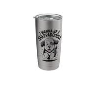 I Wanna Be A Sheepadoodle Funny Poodle Cross Mix Dog Breed Stainless Steel Insulated Tumbler