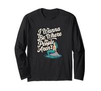 I Wanna Be Where The People Arent Mermaid Sarcasm Introvert Long Sleeve T-Shirt