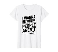 I Wanna Be Where The People aren't Quirky Fun Value Graphic T-Shirt, Women, White, S
