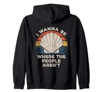 I Wanna Be Where The People Arent Shell Retro Introvert Zip Hoodie