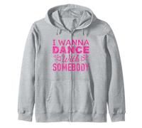 I Wanna Dance with Somebody Retro Dancer Design Zip Hoodie