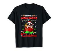 I Want A Bernese Mountain for Christmas Santa Dog Xmas Boxes T-Shirt