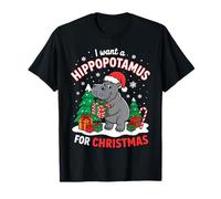 I Want A Hippopotamus for Christmas Xmas Hippo for Kid Women T-Shirt