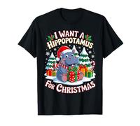 I Want A Hippopotamus for Christmas Xmas Hippo for Kid Women T-Shirt