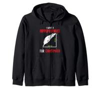 I Want A Hippopotenuse For Christmath Xmas Math Teacher Fan Zip Hoodie