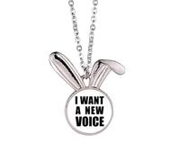 I Want A New Voice Art Deco Fashion Rabbit Necklace Pendant Bunny Animal Jewelry Gift