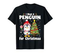 I Want A Penguin For Christmas Christmas Pajama Penguin T-Shirt