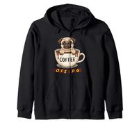 I Want Coffee And Pugs! Zip Hoodie