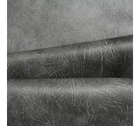 I Want Fabric Luxury Expandable Heavy Grain Faux Leather Waterproof Fire Retardant Sofa Car Seating Camper Upholstery Leather By The Metre (Steel Dark Grey)